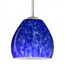 Besa Lighting 1BC-412286-MED-SN - Besa Bolla Pendant Blue Cloud Satin Nickel 1x40W MAX E26 Base