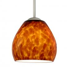 Besa Lighting 1BT-412218-MED-SN - Besa Bolla Pendant Amber Cloud Satin Nickel 1x40W MAX E26 Base