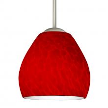 Besa Lighting 1BT-4122RC-MED-SN - Besa Bolla Pendant Red Cloud Satin Nickel 1x40W MAX E26 Base