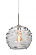 Besa Lighting 1JC-462761-EDIL-SN - Besa Wave 10 Pendant Satin Nickel Clear 1x8W LED Filament