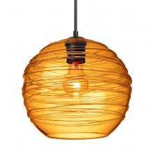 Besa Lighting 1JC-462782-BK - Besa Wave 10 Pendant Black Amber 1x60W MAX E26 Base