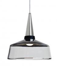 Besa Lighting 1JC-BARON10BK-LED-SN - Besa, Baron 10 Cord Pendant, Black/Clear, Satin Nickel Finish, 1x9W LED