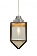 Besa Lighting 1JC-BRAVOBR-SN - Besa, Bravo Cord Pendant, Bronze/Gold Bubble, Satin Nickel Finish, 1x60W Medium Base