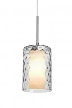 Besa Lighting 1JC-ESACL-SN - Besa, Esa Cord Pendant, Clear, Satin Nickel Finish, 1x60W Medium Base