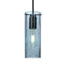 Besa Lighting 1JC-JUNI10BL-BK - Besa, Juni 10 Cord Pendant, Blue Bubble, Black, 1x60W MAX E26 Base