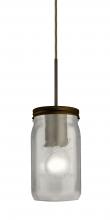 Besa Lighting 1JC-MILO4WF-BR - Besa Pendant Milo 4 Bronze White Frost 1x40W Medium Base A15