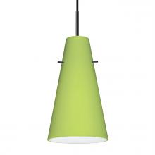 Besa Lighting 1JT-412435-BK - Besa Cierro Pendant Black Chartreuse 1x100W MAX E26 Base