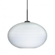 Besa Lighting 1JT-491207-BK - Besa Pendant Pape 10 Black Opal Ribbed 1x75W MAX E26 Base