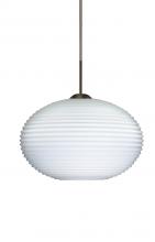 Besa Lighting 1JT-491207-BR - Besa Pendant Pape 10 Bronze Opal Ribbed 1x75W Medium Base