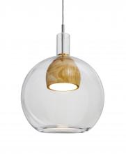 Besa Lighting 1JT-BENJICLMD-LED-SN - Besa, Benji Cord Pendant, Clear/Medium, Satin Nickel Finish, 1x9W LED