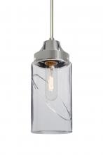 Besa Lighting 1JT-BLINKCL-SN - Besa, Blink Cord Pendant, Clear, Satin Nickel Finish, 1x60W Medium Base