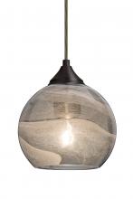 Besa Lighting 1JT-JILLYSM-BR - Besa, Jilly Cord Pendant, Vapor Smoke, Bronze Finish, 1x60W Medium Base