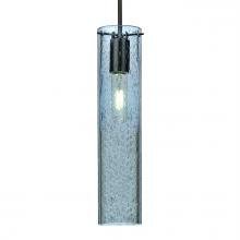 Besa Lighting 1JT-JUNI16BL-BK - Besa, Juni 16 Cord Pendant, Blue Bubble, Black, 1x60W MAX E26 Base