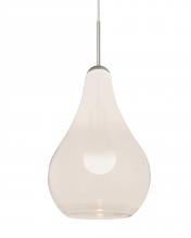 Besa Lighting 1JT-LEONMW-LED-SN - Besa, Leon Cord Pendant, Milky White, Satin Nickel Finish, 1x9W LED