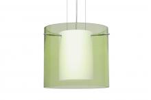 Besa Lighting 1KG-L18407-SN - Besa Pendant Pahu 12 Satin Nickel Transparent Olive 1x100W Medium Base