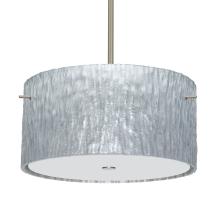 Besa Lighting 1KT-4008SS-SN - Besa Stem Pendant Tamburo 16 Satin Nickel Stone Silver Foil 3x100W Medium Base