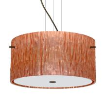 Besa Lighting 1KV-4008CS-LED-BR - Besa Tamburo 16 Pendant Stone Copper Foil Bronze 3x11W LED