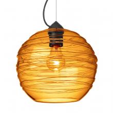 Besa Lighting 1KX-462782-BK - Besa Wave 10 Pendant Black Amber 1x60W MAX E26 Base