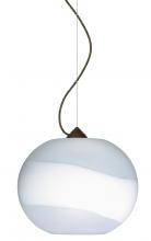 Besa Lighting 1KX-477699-BR - Besa Luna Pendant Opal Frost Bronze 1x100W Medium Base