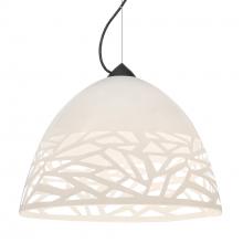 Besa Lighting 1KX-KIEVWH-BK - Besa Kiev Pendant, White, Black Finish, 1x60W MAX E26 Base