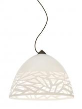 Besa Lighting 1KX-KIEVWH-LED-BR - Besa Kiev Pendant, White, Bronze Finish, 1x9W LED