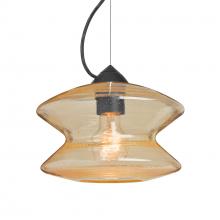 Besa Lighting 1KX-ZENGD-BK - Besa, Zen Cable Pendant, Gold Bubble, Black Finish, 1x60W MAX E26 Base