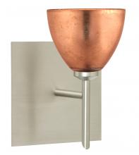 Besa Lighting 1SW-1758CF-SN-SQ - Besa Divi Wall With SQ Canopy 1SW Copper Foil Satin Nickel 1x40W G9