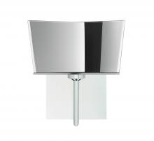 Besa Lighting 1SW-6773MR-CR-SQ - Besa Groove Wall With SQ Canopy 1SW Mirror-Frost Chrome 1x40W G9