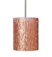 Besa Lighting 1TT-4006CS-LED-SN - Besa Tamburo 8 Pendant Stone Copper Foil Satin Nickel 1x11W LED