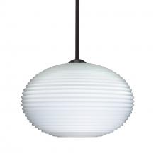 Besa Lighting 1TT-491207-BK - Besa Stem Pendant Pape 10 Black Opal Ribbed 1x75W MAX E26 Base