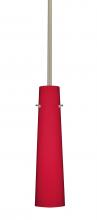 Besa Lighting 1TT-5674RM-LED-SN - Besa Camino Stem Pendant Satin Nickel Ruby Matte 1x5W LED