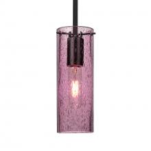 Besa Lighting 1TT-JUNI10PL-BK - Besa, Juni 10 Stem Pendant, Plum Bubble, Black, 1x60W MAX E26 Base