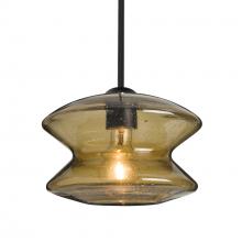 Besa Lighting 1TT-ZENLT-BK - Besa, Zen Stem Pendant, Latte Bubble, Black Finish, 1x60W MAX E26 Base