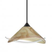 Besa Lighting 1XC-181305-BK - Besa Pendant Hoppi, Black Finish, Mocha/Clear 1x50W MAX GY6.35 Base