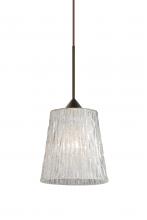 Besa Lighting 1XC-5125GL-LED-BR - Besa Pendant Nico 4 Bronze Stone Glitter 1x5W LED