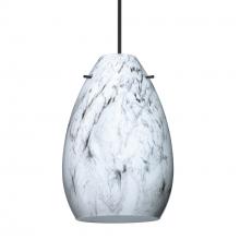 Besa Lighting 1XT-1713MG-BK - Besa Pendant Pera 6, Black Finish, Marble Grigio 1x50W MAX GY6.35 Base