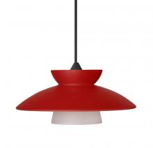 Besa Lighting 1XT-271831-BK - Besa Pendant Trilo 7, Black Finish, Red Matte 1x50W MAX GY6.35 Base