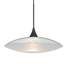 Besa Lighting 1XT-6294CL-BK - Besa Pendant Spazio, Black Finish, Clear/Frost 1x50W MAX GY6.35 Base