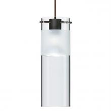 Besa Lighting 1XT-6527EC-BR - Besa, Scope 7 Cord Pendant, Clear/Frost, Bronze Finish, 1x50W MAX GY6.35 Base