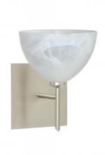 Besa Lighting 1SW-467952-SN-SQ - Besa Wall With Sq Canopy Brella Satin Nickel Marble 1x40W G9