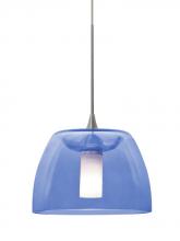 Besa Lighting 1XP-SPURBL-SN - Besa Spur Cord Pendant, Blue, Satin Nickel Finish, 1x35W Halogen