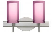 Besa Lighting 2SW-A44007-LED-SN - Besa Pahu 4 Wall 2SW Transparent Amethyst/Opal Satin Nickel 2x5W LED