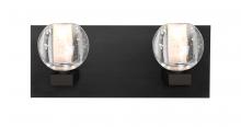 Besa Lighting 2WF-BOCABB-BK - Besa, Boca Vanity, Clear Bubble, Black Finish, 2x40W G9 Base