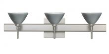 Besa Lighting 3SW-1743TN-LED-SN-SQ - Besa Wall With SQ Canopy Domi Satin Nickel Titan 3x5W LED