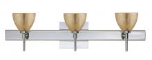 Besa Lighting 3SW-1758GF-LED-CR-SQ - Besa Divi Wall With SQ Canopy 3SW Gold Foil Chrome 3x5W LED