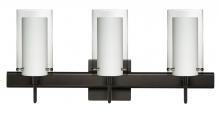 Besa Lighting 3SW-C44007-BR-SQ - Besa Pahu 4 Wall With SQ Canopy 3SW Clear/Opal Bronze 3x40W G9