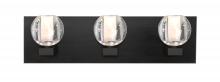 Besa Lighting 3WF-BOCABB-BK - Besa, Boca Vanity, Clear Bubble, Black Finish, 3x40W G9 Base