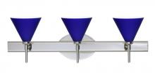 Besa Lighting 3SW-5121CM-CR - Besa Wall Kani Chrome Cobalt Blue Matte 3x40W G9