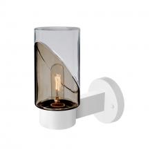 Besa Lighting BLINKSM-WALL-EDIL-WH - Blink Outdoor Sconce, Smoke/Clear, White Finish, 1x5W LED Filament