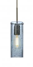 Besa Lighting J-JUNI10BL-EDIL-BR - Besa, Juni 10 Pendant For Multiport Canopy, Blue Bubble, Bronze, 1x4W LED Filament